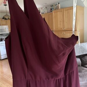 David's Bridal Deep Red Backless Dress